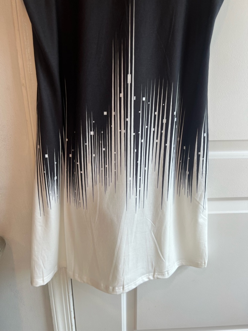 NWT Luxveer Women's Black & White Sleeveless Casual Pull on Dress/coverup SizeL - Picture 7 of 10